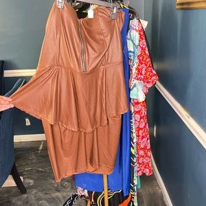 Chocolate Brown peplum dress